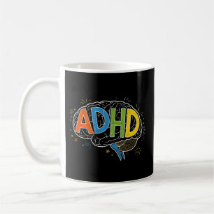 ADHS Awareness Colorful Brain Word Illustration Kaffeetasse