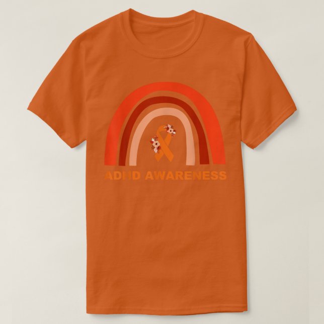 ADHS Awareness Monat I Trage Orange für ADHD Rainb T-Shirt (Design vorne)