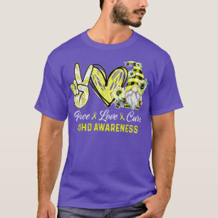 ADHS Awareness Peace Liebe Cure Gnome T-Shirt