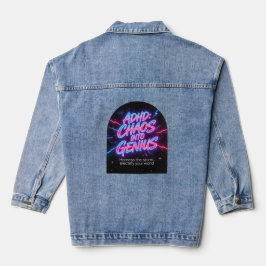 ADHS Chaos in Genie Neon-Motivationszitat  Jeansjacke