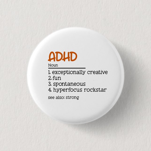 ADHS Definition Neuroversitätsbewusstsein Button (Vorderseite)