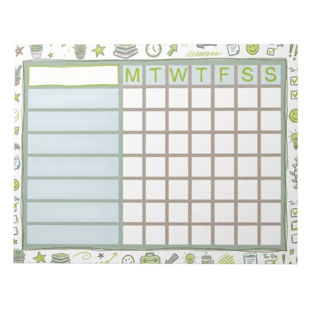 ADHS Dopamin-Wochen-Habit-Tracker-Planer Notizblock (Vorderseite)