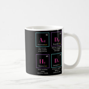 ADHS-Elemente Periodensystem Neurodivergent Mental Kaffeetasse