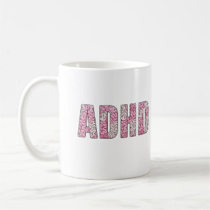 ADHS-Gehirn-Buchstaben - Rosa & Beige Anatomie-Tex Kaffeetasse