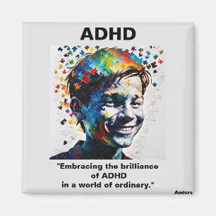 ADHS lebt die Brillanz des ADHS-Aufklebers Magnet