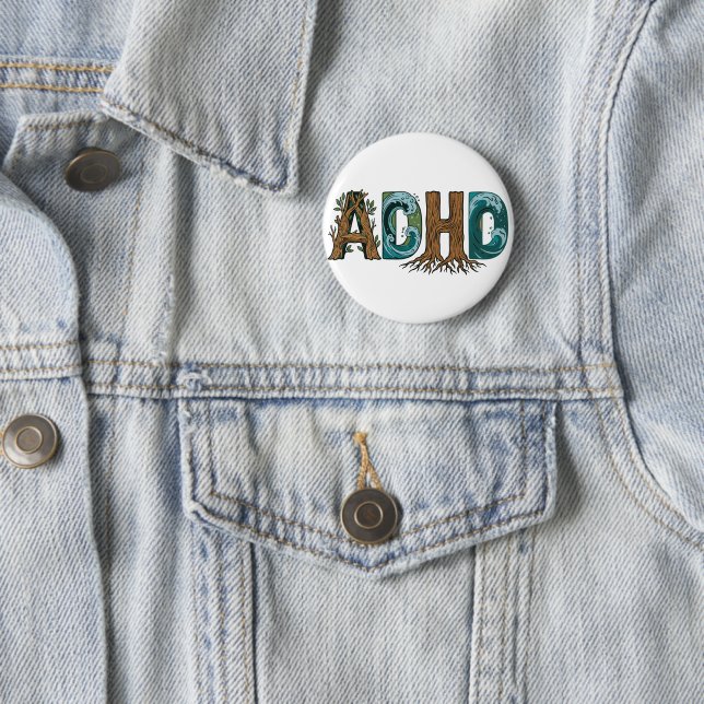 ADHS Natur Elemente Typografie Design Button (Beispiel)