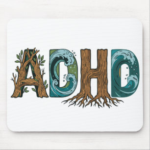 ADHS Natur Elemente Typografie Design Mousepad