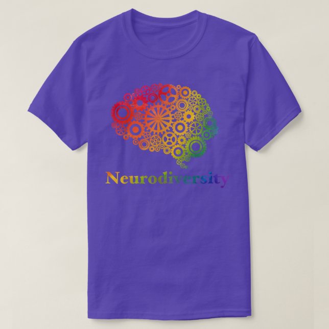 ADHS Neurodiverser Regenbogen Autismus Sensibilisi T-Shirt (Design vorne)