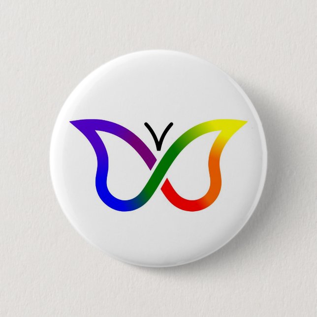 ADHS Neurodiversity Butterfly Button Abzeichen (we (Vorderseite)