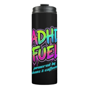 ADHS-Treibstoff Koffein & Chaos Neon Neurodiversit Thermosbecher