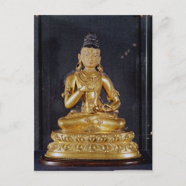 Adibuddha Vajrasattva sitzt in der Meditation Postkarte (Vorderseite)