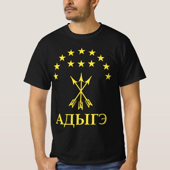 Adiga Flag Design für Circassian Perfect Adiga T-Shirt (Vorderseite)