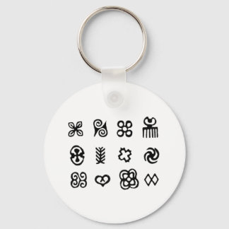 Adinkra African Symbols Black and White Schlüsselanhänger