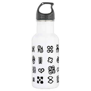 Adinkra African Symbols Edelstahlflasche