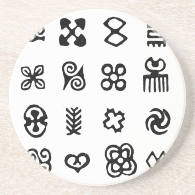 Adinkra African Symbols Getränkeuntersetzer (Vorne)