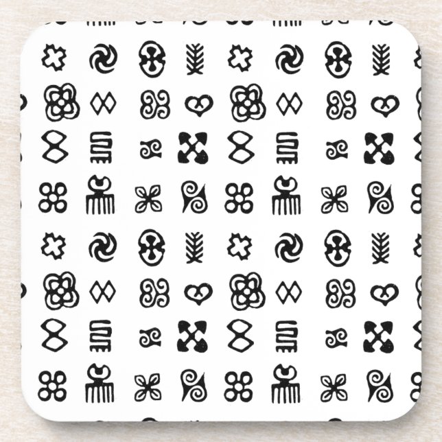 Adinkra African Symbols Getränkeuntersetzer (Vorderseite)