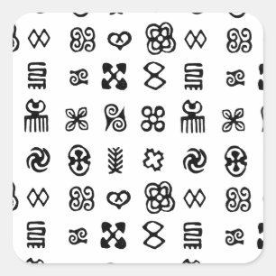 Adinkra African Symbols Quadratischer Aufkleber