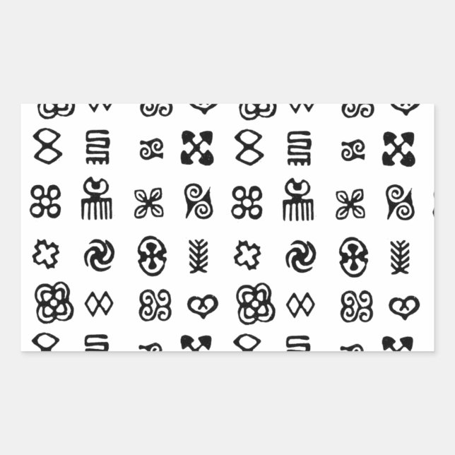 Adinkra African Symbols Rechteckiger Aufkleber (Vorderseite)
