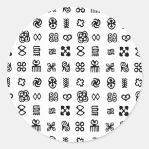 Adinkra African Symbols Runder Aufkleber