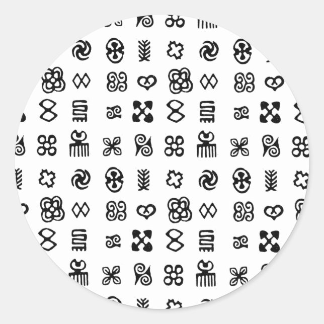 Adinkra African Symbols Runder Aufkleber (Vorderseite)