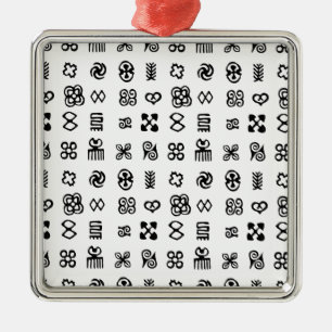 Adinkra African Symbols Silbernes Ornament