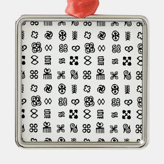 Adinkra African Symbols Silbernes Ornament (Vorne)