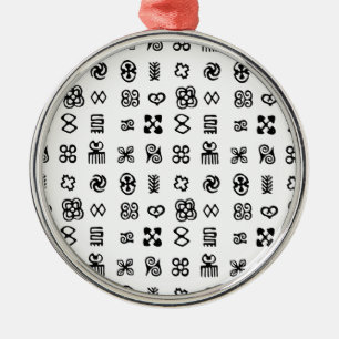 Adinkra African Symbols Silbernes Ornament