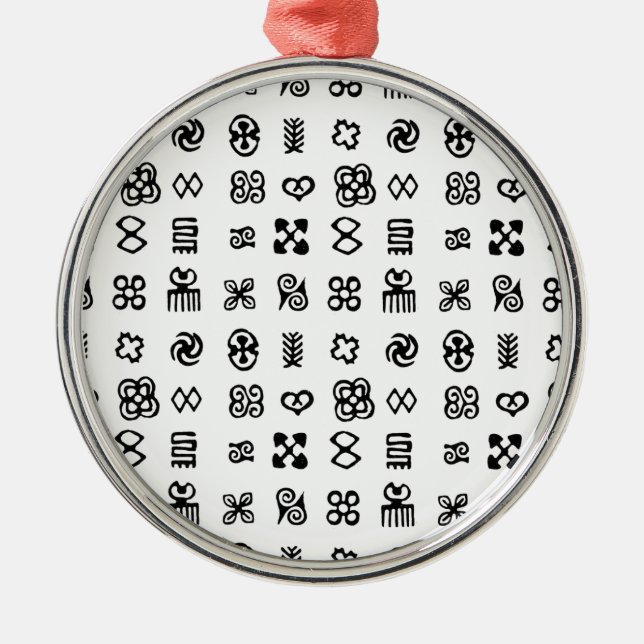 Adinkra African Symbols Silbernes Ornament (Vorne)