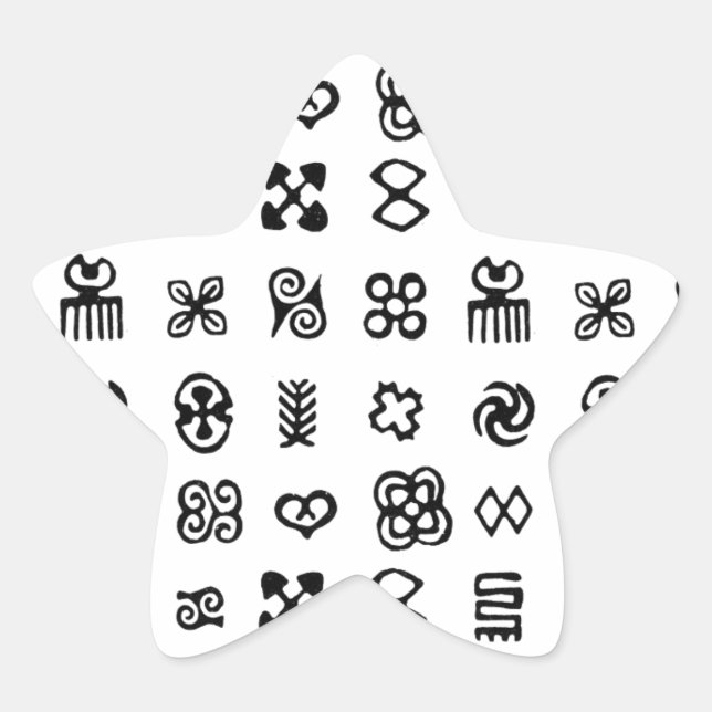 Adinkra African Symbols Stern-Aufkleber (Vorderseite)