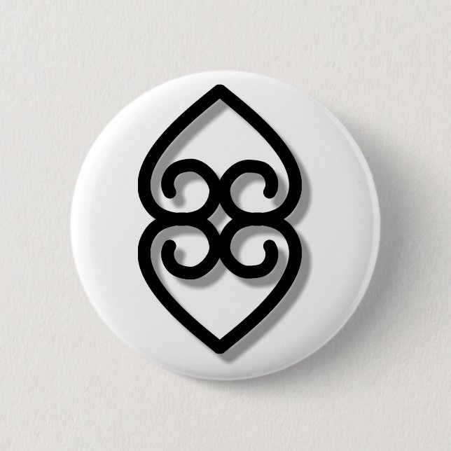 Adinkra - earth-BW Button (Vorderseite)