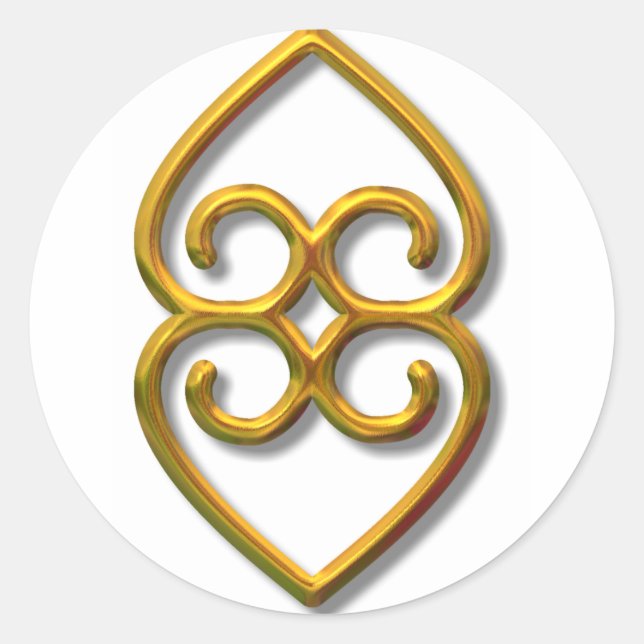 Adinkra-Erden-Gold Runder Aufkleber (Vorderseite)