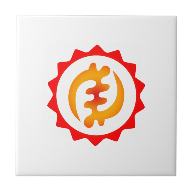 Adinkra Gott ist König Nyame ohene Symbol Gift Ide Fliese (Vorderseite)