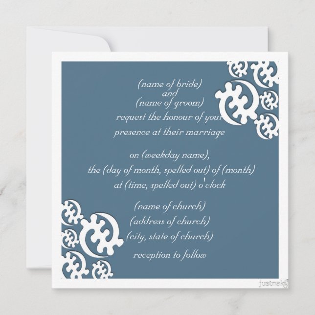 Adinkra gye nyame (außer Gott) agate blau Einladung (Vorderseite)