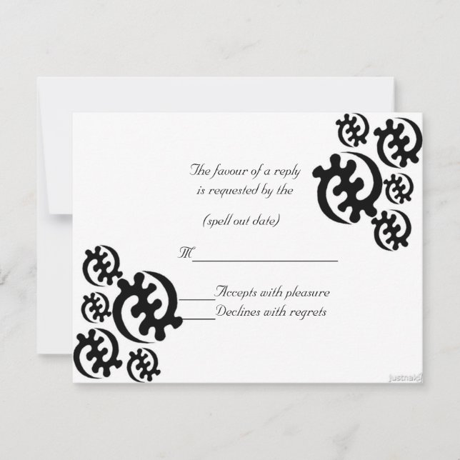 Adinkra gye nyame (außer Gott) iii uAwg RSVP Karte (Vorderseite)