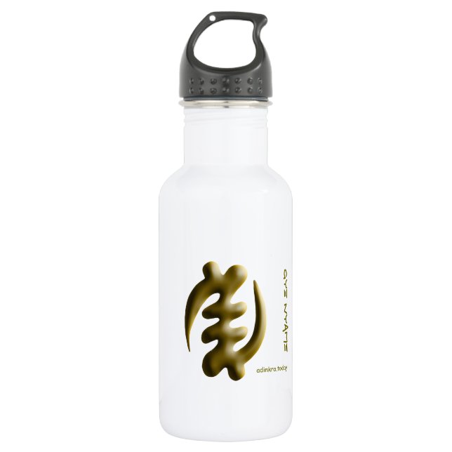Adinkra - Gye Nyame Edelstahlflasche (Vorderseite)