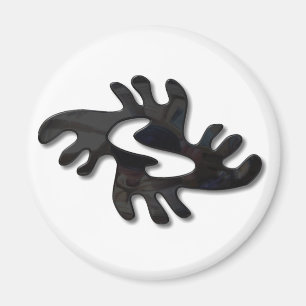 Adinkra-Peace-glänzend schwarz Magnet