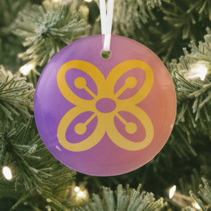 Adinkra-Symbol (Abundanz) Ornament Aus Glas