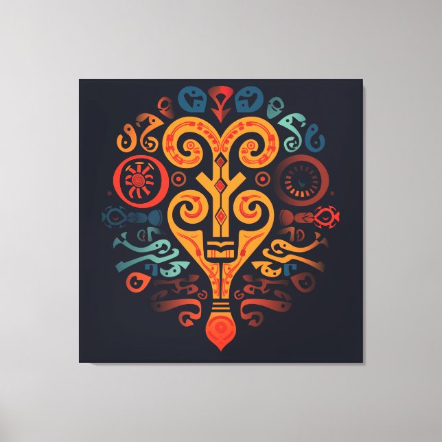 Adinkra Symbol Leinwanddruck (Vorderseite)