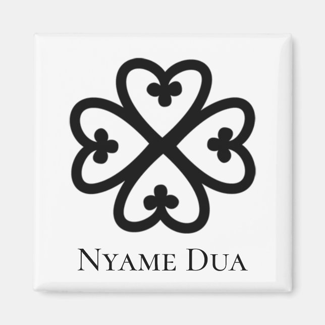 Adinkra Symbol NYAME DUA Power & Schutz Gottes Magnet (Vorne)