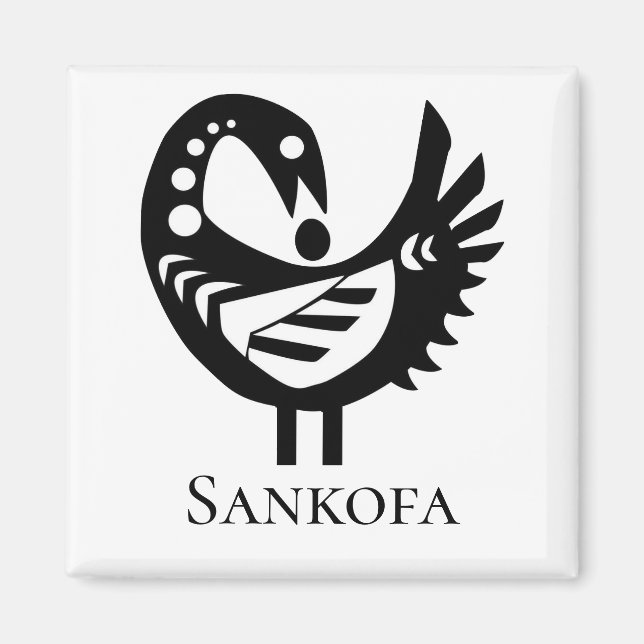 Adinkra Symbol SANKOFA Bird Magnet (Vorne)
