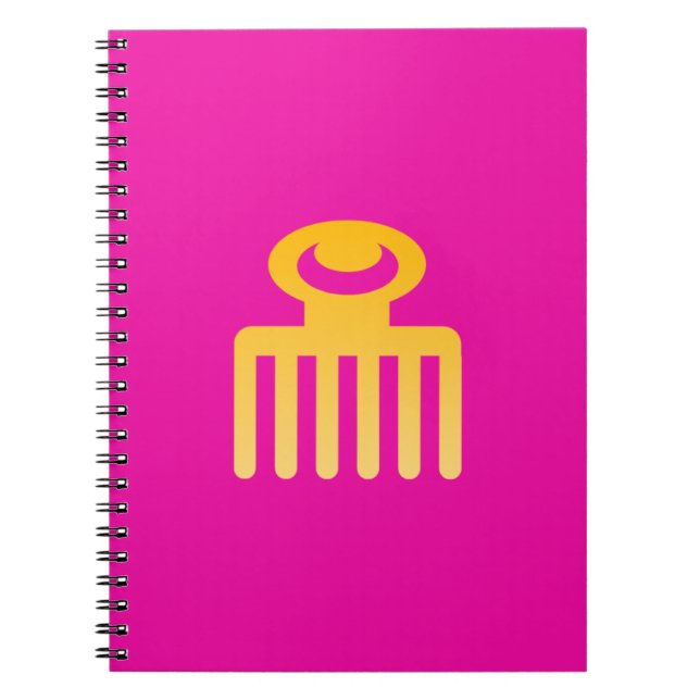 Adinkra Symbol (Schönheit) Spiral Lined Notebook Notizblock (Vorderseite)