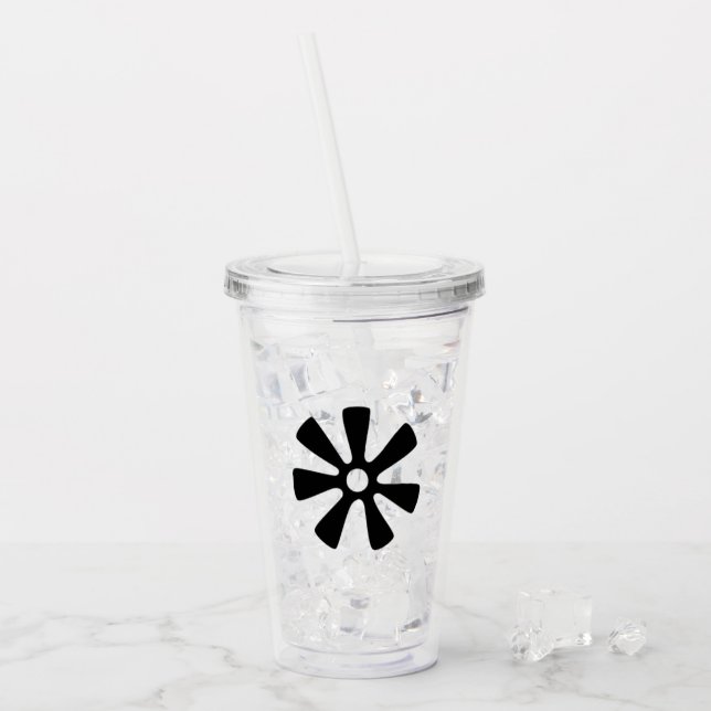 Adinkra Symbol (Weisheit) Tumbler Acryltrinkbecher (Vorderseite Ice)