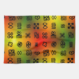 Adinkra Symbole mit afrikanischen Farben Geschirrtuch