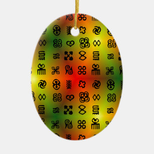 Adinkra Symbole mit afrikanischen Farben Keramikornament