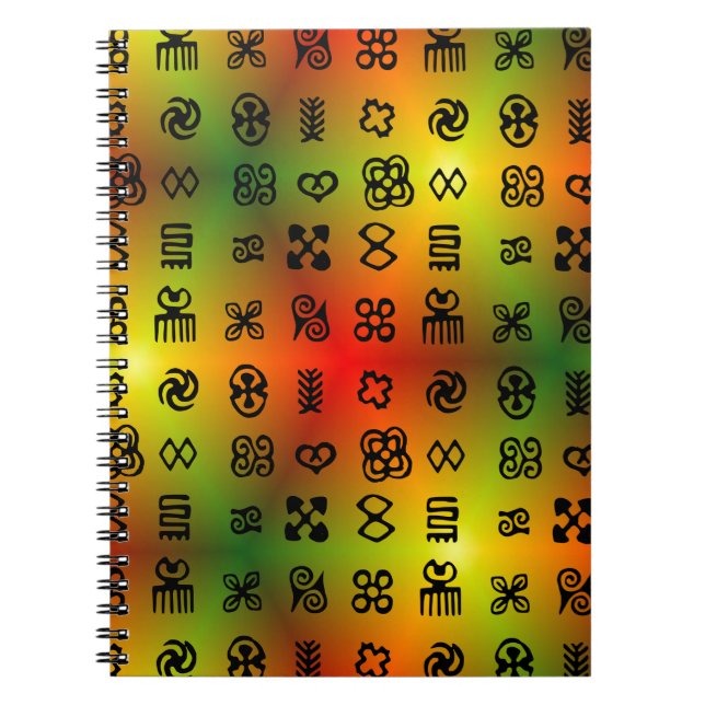 Adinkra Symbole mit afrikanischen Farben Notizblock (Vorderseite)