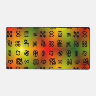 Adinkra Symbole mit afrikanischen Farben Schreibtischunterlage