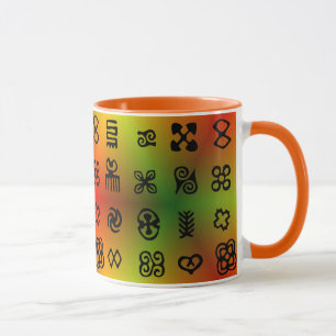 Adinkra Symbole mit afrikanischen Farben Tasse
