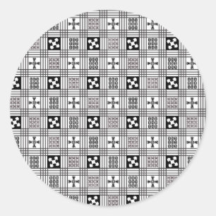 Adinkra Westafrikanische Textilien Runder Aufkleber
