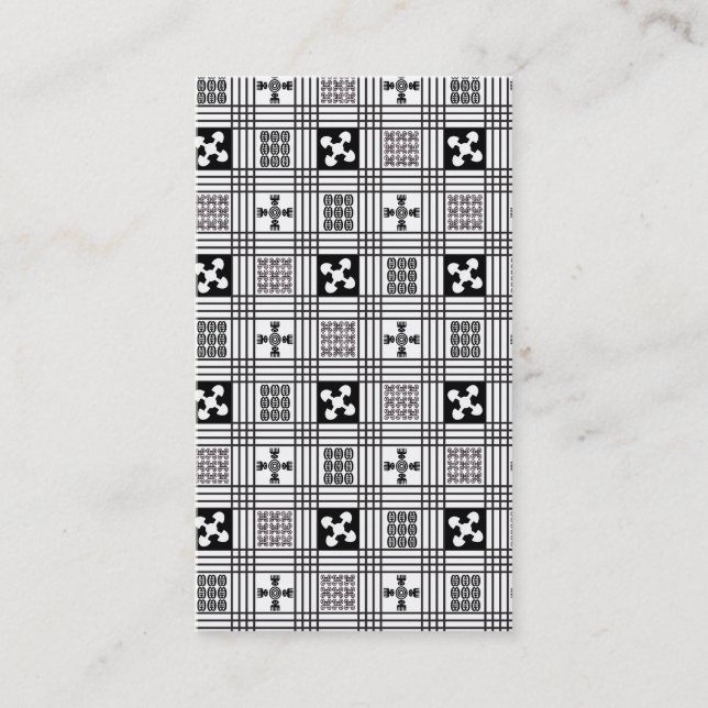 Adinkra westafrikanisches Gewebe Visitenkarte (Vorderseite)