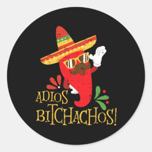Adios Achos Cinco De Mayo Paprikaschoten zum mexik Runder Aufkleber